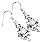 Mother of Pearl Drop Silver Earrings, e425
